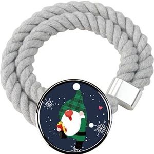 Porlau Christmas Curtain Tieback Cotton Rope Curtain Tie Backs Santa, Grey